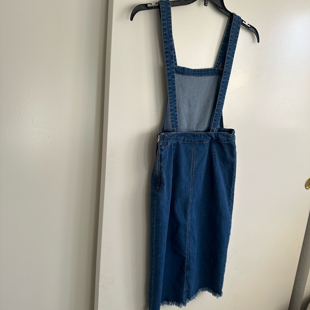 Chic Blue Denim Backless Dress overall - Picture 9 of 13